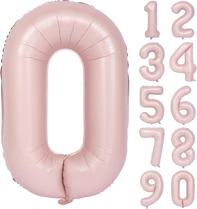 40 In Matte Pink Number Balloons Helium Foil Mylar Balloon Birthday Party banquet Decoration Digital 0