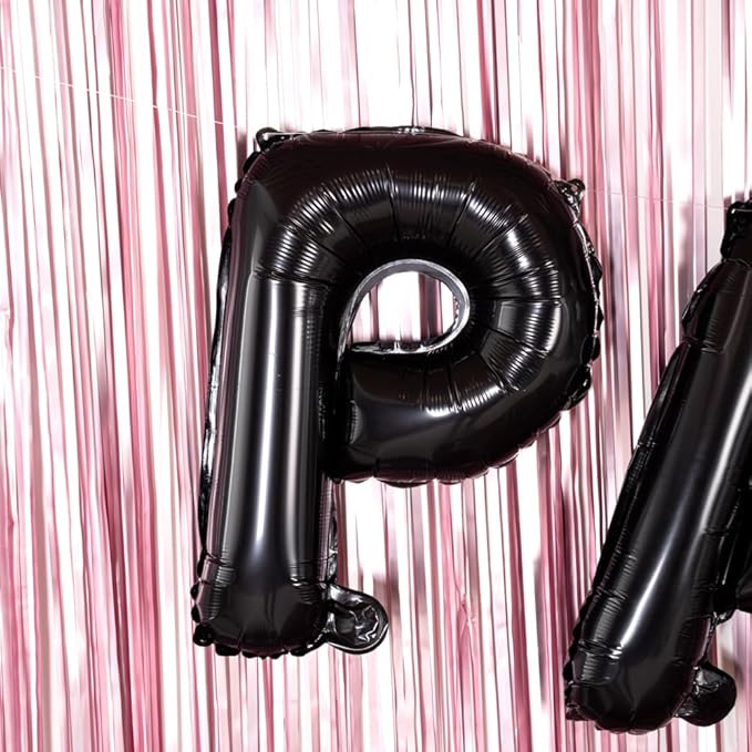 Restaurantware Balloonify 16 Inch Letter Balloon 1 Alphabet Party Balloon - Letter P Self-Sealing Black Foil Mylar Balloon Hanging Film Decoration For Birthday Wedding Or Graduation