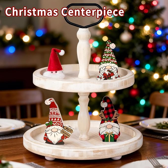 3Pcs Christmas Gnomes Decorations Indoor Christmas Table Decor Wooden Gnomes for for Home,Fireplace Mantel,Shelf,Office Desk,Party Decor-Xmas Holiday Decorations