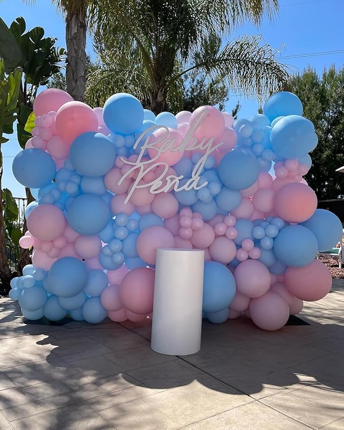 Pink and Blue Balloons Garland Arch Kit - 170Pcs Gender Reveal Balloon Garland Arch Kit Different Size Balloons for Boy or Girl Gender Reveal Baby Shower Birthday Party Decorations