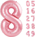 Pearlescent Pink Foil Number 8 Balloon 40 Inch, Helium Mylar Eight Number 8 18 28 38 48 58 80 88 Birthday Balloons, 8th Pearl Pink Women Men Wedding Anniversary, Graduations Party Supplies