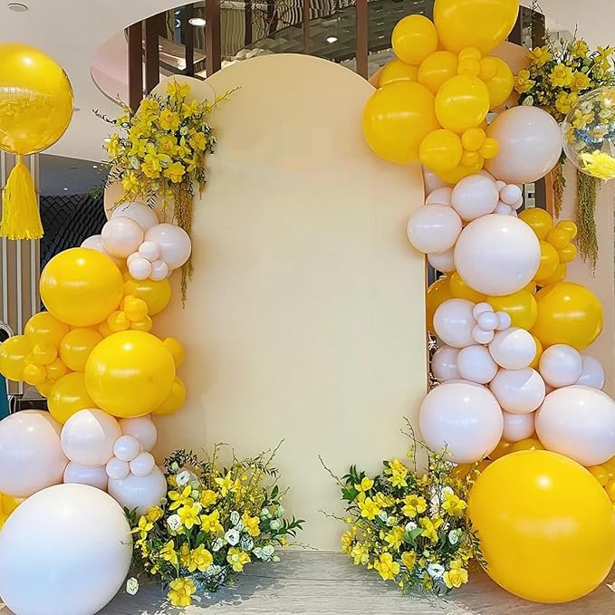 105pcs Lemon Yellow Balloons 12inch Party Latex Balloons for Boys Girls Birthday Baby Shower Gender Reveal Wedding Sunflower Party Decorations