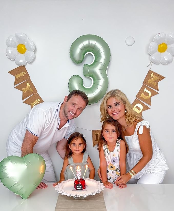 Sage Green Number 9 Balloon 40 Inch, 9 Balloon Number, 9th Birthday Decorations, Oliver Green Party Supplies for Boys Girls