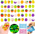50 Pcs Glow in The Dark Mini Fruit Figurines Blind Bag Set – Resin Luminous Fruits for DIY Crafts, Fairy Garden Accessories, Dollhouse Decor, Mystery Bag Party Favors, Surprise Gift Set