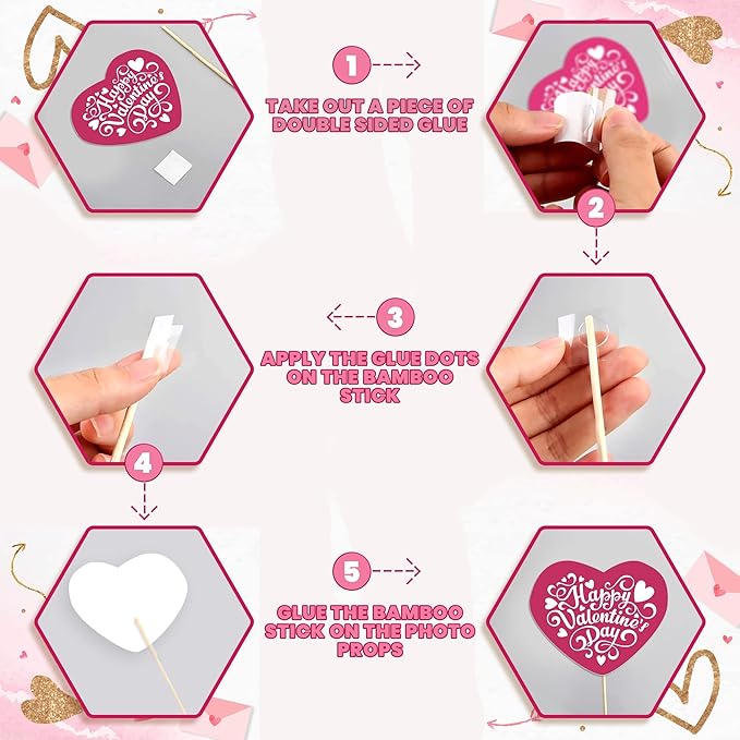 KatchOn, Pink Valentines Day Decorations Photo Booth Props- Pack of 28 | Valentines Day Photo Props, Valentine Day Decorations | Valentine Photo Booth Props, Valentine Day Props, Pink Valentine Decor