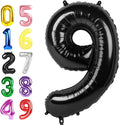 Black Balloon Numbers 9, Big 40 Inch Happy 9 19 29 90 Birthday for Men And Women, Foil Balloons Decoratins for Wedding Anniversary, Christmas, New Year, Halloween Party Syupplies