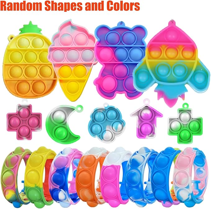 132 Pcs Party Favors for Kids, Treasure Box Toys for Classroom, Prize Box Toys for Kids, Goodie Bags Stuffers, Pinata Filler, Treasure Chest Pop Fidget Birthday Gifts