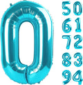 Number Balloon 40 Inch, Blue 0 Number Balloons, 10 20 30 40 50 Numbers Balloon Birthday Decorations, Blue Party Supplies for Women Men