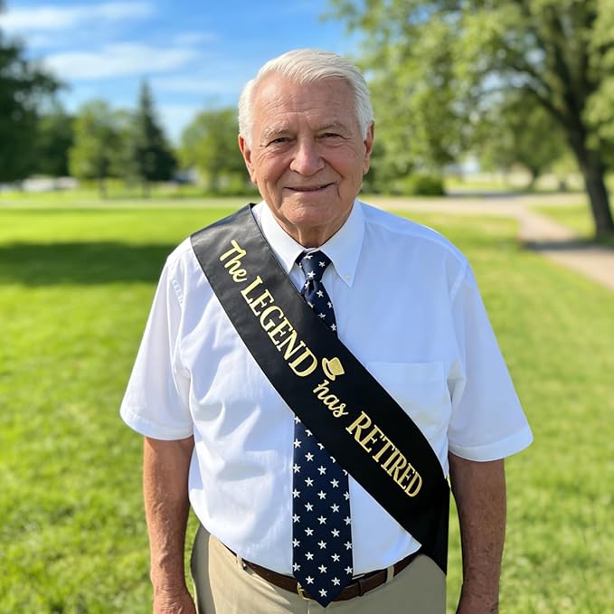 meleg otthon The Legend has Retired Sash, Black and Gold Foil Retirement Sash with Oversized Safety Pin for Men, Suitable for Retirement Party, Events and Decorations