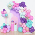 Amandir 153 Pcs Pink Purple Balloons Arch Garland Kit, Different Sizes 18 12 10 5 inch Purple Blue Pink Gold Confetti Pastel Unicorn Balloon for Wedding Shower Princess Birthday Party Decorations