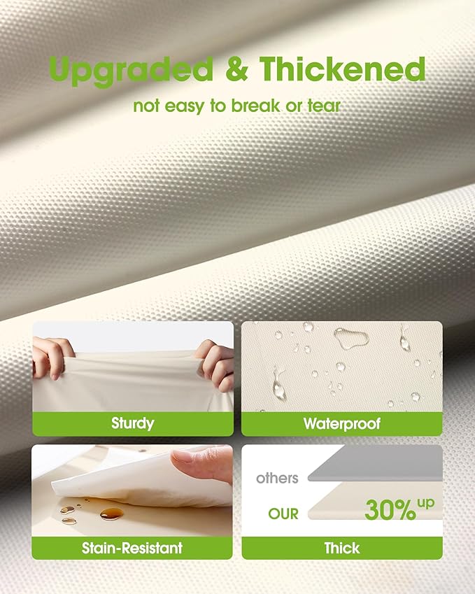 Pureegg Plastic Table Cloth Disposable 8 Pack, 84'' Round Table Cloths, Party, Wedding, Thanksgiving Decorations, Fall Tablecloths, Round, Beige Plastic Cover, Leakproof & Sturdy, Cream, Ivory