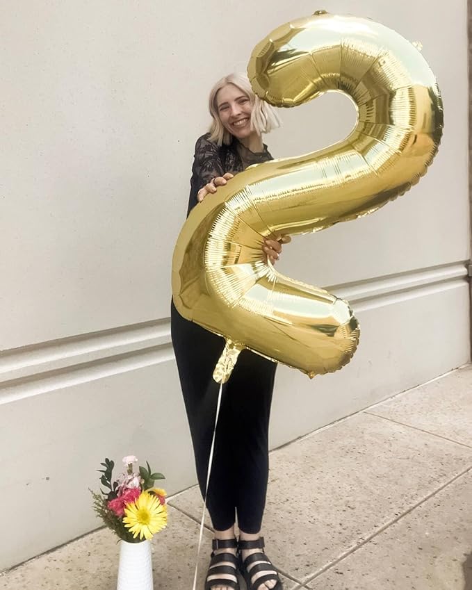Light Gold Number 9 Balloon 40 Inch, 9th Birthday Party Decorations for Children, Giant 9 Foil Balloon for Party Supplies