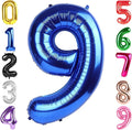 40 Inch Metallic Blue Number 9 Balloon, Giant 9 Number Balloons for 9th Birthday Decorations, Party Supplies for Baby Boy Girl, Metallic Blue Party Decor