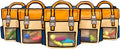 Trendybag Orange&Purple Top-handle Party Goodie bags, Grip n’ Seal 20 Pcs Birthday bags with Stand-up Bottom (Small, Orange)