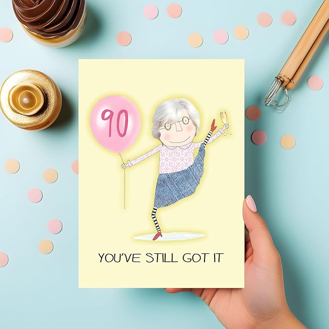 PIUST Funny 90th Birthday Card, Happy Ninetieth Birthday Greeting Card for Women, 90 Years Old Birthday Card for Her, 90 Still Got It (69)