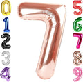40 Inch Rose Gold Number 7 Balloon, Giant 7 Number Balloons for 7th Birthday Decorations, Party Supplies for Baby Boy Girl, Rose Gold Party Decor
