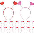 KatchOn, Pink and Red Heart Headbands - Pack 12 | Valentines Day Headbands For Women for Valentines Day Decor, Wedding Party | Heart Antenna Headband, Halloween Headband | Valentines Party Decorations