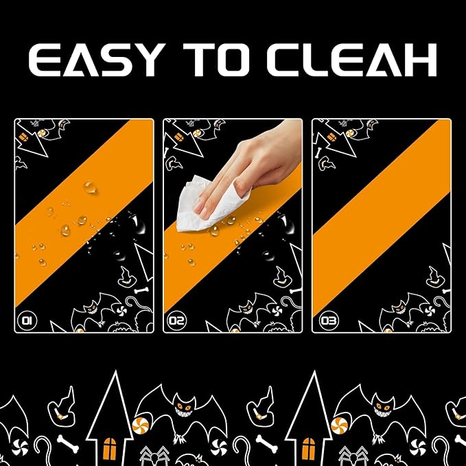 Childom 3 Pack Halloween Tablecloths,Disposable Plastic Tablecloths 54" x 108" Halloween Decorations,Plastic Table Cover for Birthday,Party Supplies,Holiday Table Cloth for Home,Dinner,Indoor,Outside