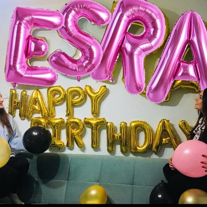 TONIFUL 40 Inch Large Rose Red Letter E Balloons - Giant Hot Pink Alphabet Letter Balloons for Birthday Party Anniversary Supplies Decorations