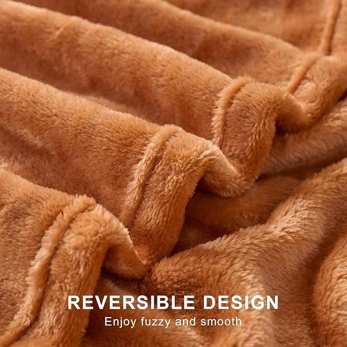 Hansleep Fleece Pumpkin Orange Throw Blanket, Super Soft Flannel Fuzzy Plush Cozy Blanket for All Seasons, Pumpkin Orange, Throw 50x60 Inches