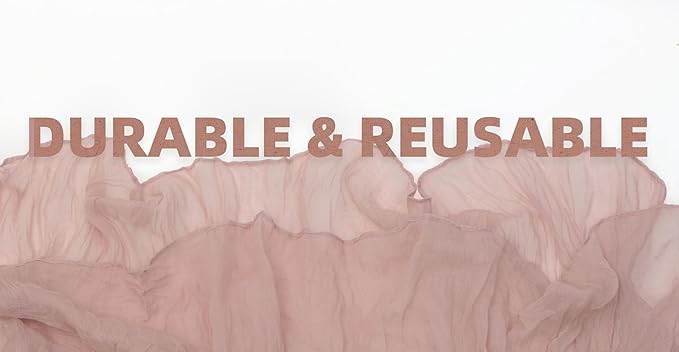 FEXIA Dusty Pink Cheesecloth Mothers Day Spring Table Runner 35x120 Inches Boho Gauze Table Runner for Wedding Party Baby Shower Engagement Decor