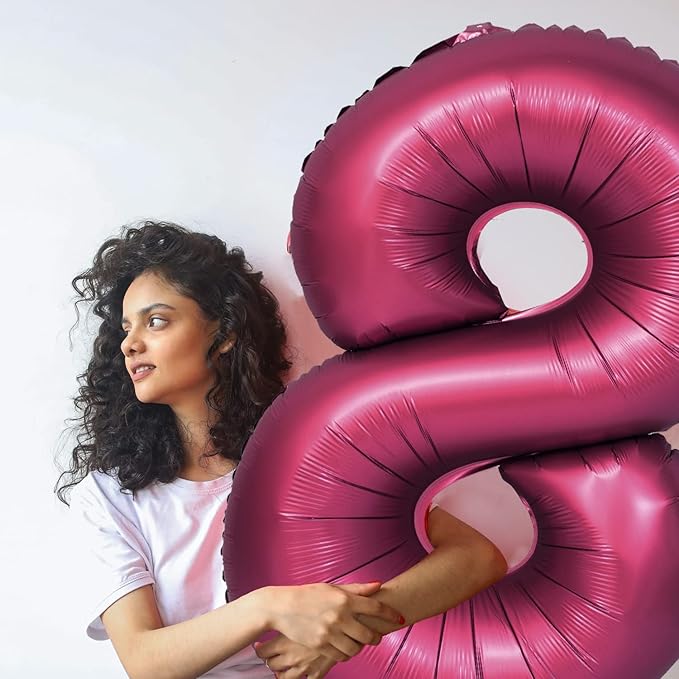 Number 3 Balloons 40 Inch Wine Red Burgundy Foil Helium Large Balloons for Birthday Party Anniversary Decorations（Digital 3）