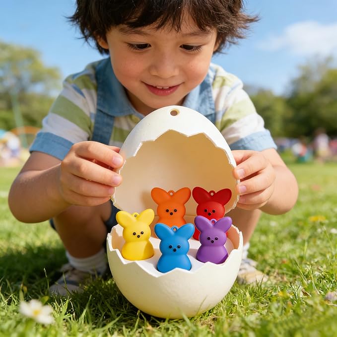 72 Pcs Easter Party Favors for Kids, Easter Egg Fillers Basket Stuffers, Birthday Gifts for Toddlers Adult, Classroom Prizes Box, Easter Decorations