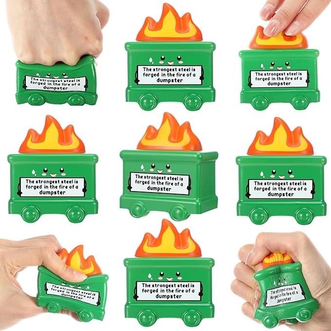 10 Pcs Dumpster Stress Balls Funny Motivational Stress Relief Balls Inspirational Emotional Relief Squeeze Fidget Toys for Social Worker Nurse Employee Coworker Volunteer Teacher Team Gift