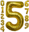 40 Inch Large Gold Number Celebration and Decoration Balloon for Birthday Parties, Graduations, Anniversaries, Weddings, Photo Shoots, Special Events - Helium Foil Mylar (Gold Number 5)