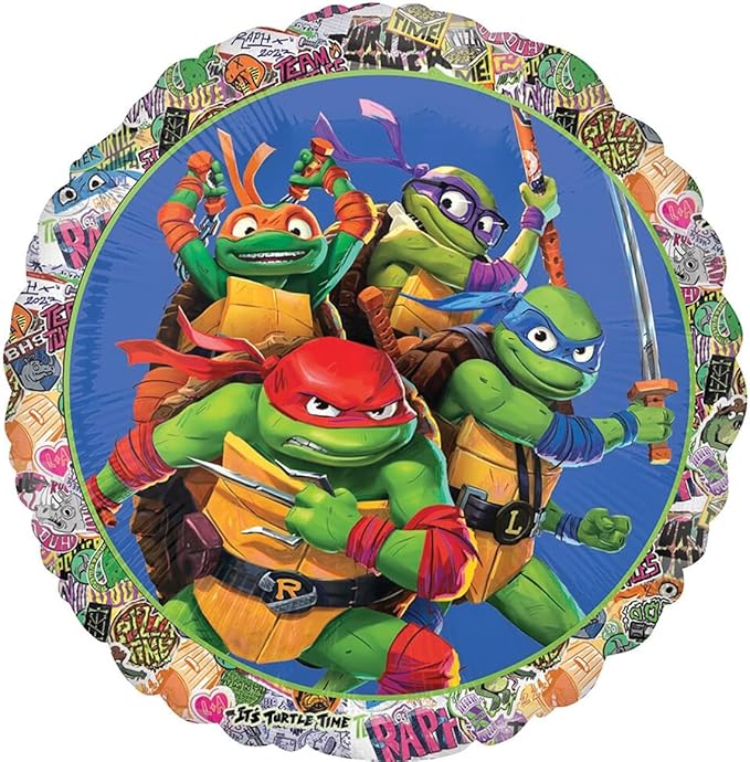 Anagram TMNT Birthday Party Supplies Pizza Foil Balloon Bouquet Decorations, BQ_4187
