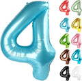 Pearlescent Blue Number 4 Balloon 40 Inch, 4 Balloon Number, 4th Birthday Decorations, Pearlescent Blue Party Supplies for Boys Girls
