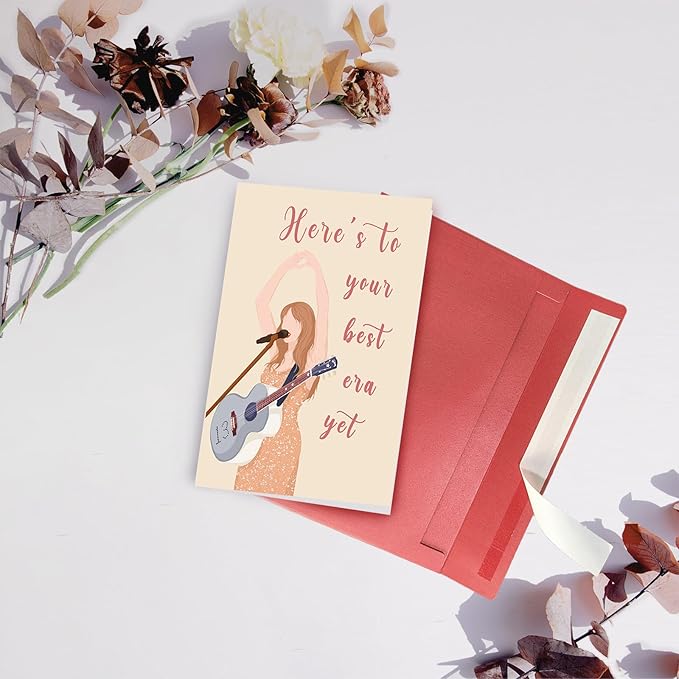 SuperShunhu Funny Birthday Card for Men Woman, Cute Birthday Card for Daughter Son, Music Birthday Card, Here's To Your Best Era Yet