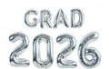 TONIFUL Graduation Balloons 16 Inch Silver Grad Balloons 40 Inch Silver Large Number 2026 Foil Balloons for 2026 Graduation Party Graduate Congratulations 2026 Congrats Grad Decorations