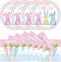 40Pcs Easter Paper Plates and Napkins Party Supplies, Disposable Bunny Plates Carrot Napkins Dinnerware Set for for Spring Easter Holiday Birthday Decorations