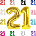 21 Balloon Number, Gold Number 21st Birthday Balloons 40 Inch, 21 or 12 Years Old Gold Birthday Decorations for Men Women Him Her Him Her, 21st Anniversary Decorations