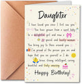 Funny Birthday Cards for Daughter from Mom and Dad, Sweet Poetic Cards from Tsundere Parents, I Love You, From Baby to Girl to Adult Woman (Super Cute Lady), with Envelope