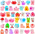 56 Pcs Valentine's Day Luminous Mini Figures 56 Types Valentines Glow in The Dark Miniature Love Heart Resin Animanl Tiny Duck Figurines for Valentines Party Gifts DIY Craft Dollhouse Scene Decor