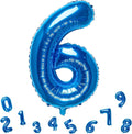 32 Inch Blue Number 6 Balloons Foil Ballon Digital Birthday Party Decoration Supplies (Blue Number 6 Balloon)