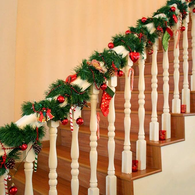 Lvydec 36 Feet Christmas Garland Clearance, 2 Strands Artificial Pine Garland Soft Greenery Garland for Holiday Wedding Party Decoration, Outdoor/Indoor Use