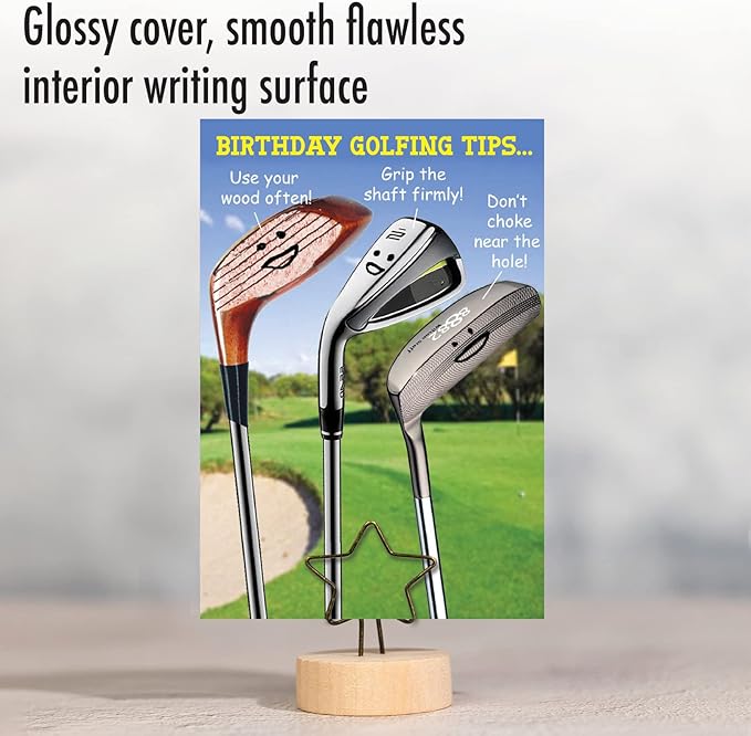 NobleWorks Pack of 3 Humorous Birthday Greeting Cards with Envelopes (1 Design, 3 Each) Birthday Golfing Tips Birthday C9002BDG-C3x1