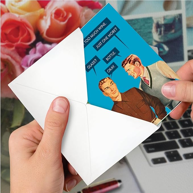 NobleWorks Humorous Birthday Greeting Card with 5 x 7 Inch Envelope (1 Card) One More Bottle-Men C7857BDG