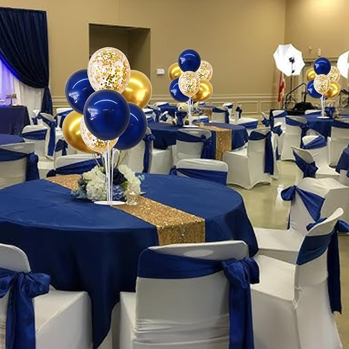 TONIFUL 6 Set Navy Blue Gold Balloon Centerpieces for Table,Balloon Arch Kit for Graduation Decorations 2026 Class of 2026 Party Decorations,Retirement,Anniversary,Birthday Decoration