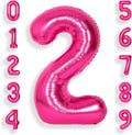 SUWEN 40 Inch Hot Pink Large 2 Number Balloons Big Foil Helium Number Balloons 0-9 Jumbo Happy 2nd Mylar Birthday Party Decorations for Girl Anniversary Party Supplies
