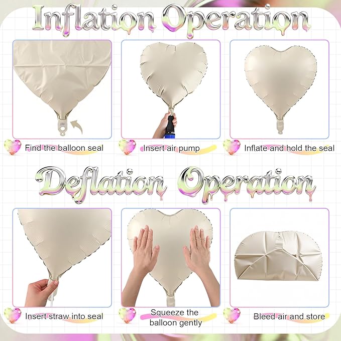 Pink Purple Heart Balloons, 12 Pcs Light Pink Lavender Cream Heart Shape Foil Balloon, 18 Inch Pastel Lila Beige Helium Balloon for Baby Shower Girl Women Birthday Wedding Bridal Valentine Party Decor