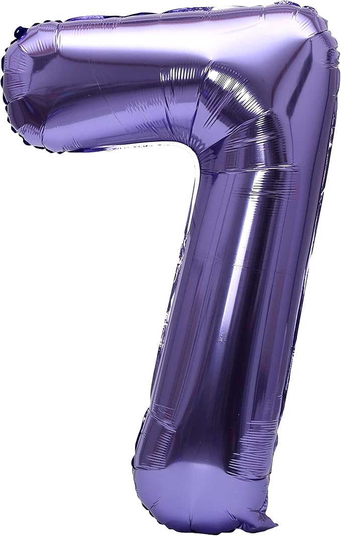 YPSelected 32 Inch Large Foil Helium Number Balloon Birthday Wedding Party 0-9 (Purple, 7)