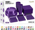 350 Pcs Purple Plastic Plates For Party, Purple Disposable Plates Set, 50 Of Each 9" Dinner Plate Set, 7" Dessert Plate, Cups, Napkins & Cutlery Plastic Dinnerware Set Exquisite