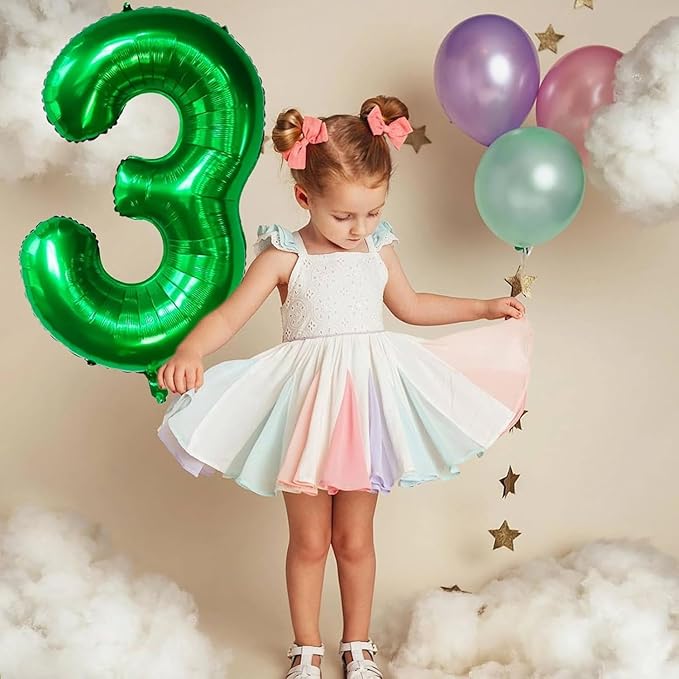 Green Number Balloons, 40 Inch Dark Green Balloon 0. Birthday Party Wedding Anniversary Decoration Children Girls Boys