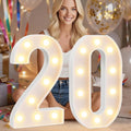 Pooqla 20th Birthday Decorations for Her Him, Large 12.6 in Tall Light Up Numbers for Party Decorations Table Decor, Big Marquee Numbers 20th Birthday Gift for Women Men Wedding Anniversary Decor
