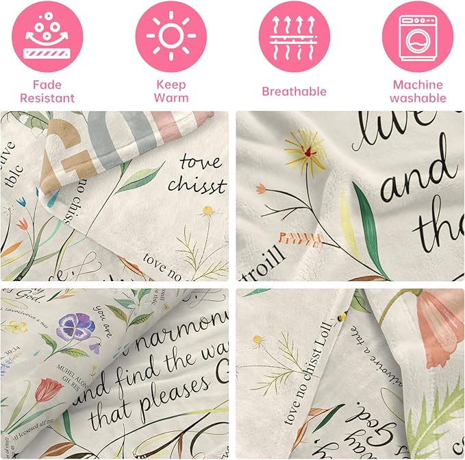 TEHALK Christian Gifts for Women Faith, Inspirational/Religious/Spiritual Gifts for Adults 50"x 60"