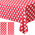 2 Pieces Red Polka Dot Rectangle Tablecloth - 54x72“ Decorative & Stain Resistant Table Cloth with Polka Dot Pattern, Table Cover for Dining Table, Buffet, Wedding, Camping, Party & Wedding